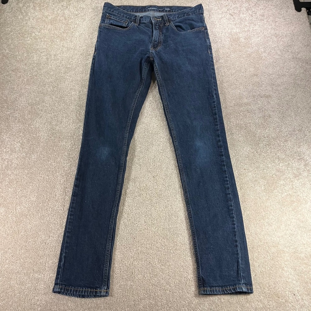 Old Navy Skinny Jeans Mens 30x34 Dark Blue Built-In Flex Stretch Denim